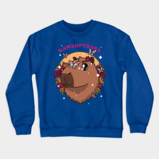 Cute Kawaii Capybara - Flower Pet Gift Crewneck Sweatshirt